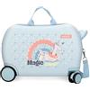 Enso Magic Summer Valigia per bambini, realizzata in ABS, ruote doppie a rotazione multidirezionale, molteplici modi per usarlo, Blu chiaro, Taglia unica, Valigia per bambini