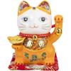 lachineuse Gatto della Felicità e della Fortuna - Salvadanaio Gatto Nippon - Statuetta portafortuna giapponese - Colore Arancione - Porcellana - Idea Deco Giappone e Asia - Fortuna, prosperità