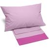 Caleffi 63548 Cotone Bikolor Copriletto Lenzuola per Piazza e Mezza Letto, Orchidea