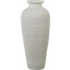 DRW Vaso da pavimento in ceramica ondulato in bianco opaco 30 x 30 x 70 cm