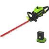 Greenworks GD60HT66K2 - Tagliasiepi elettrico a batteria 60V/2Ah - Lama da 66 cm