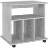 HETFTJN Mobile Dispensa Armadio Basso da Esterno Armadio Officina Credenza Cucina Alta - Mobiletto con Ruote Grigio Cemento 60x45x60cm Legno Multistrato per Sala Studio Cucina Camera Di Servizio