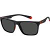 POLAROID PLD 2141/S Occhiali, Nero e Rosso Opaco, 57 Unisex Adulto