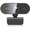 DDKJ Webcam Full HD 1080P con Microfono e Rotazione 360°, Telecamera PC per Videochiamate Zoom e YouTube USB Plug & Play Ideale per YouTube Streaming, Skype e Smart Working su Windows, Mac, Linux
