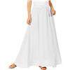 Generic maxi gonne da donna, regolari e taglie forti, gonne lunghe da donna, gonna estiva fluente, linea ad A, elastico, vita alta, alla moda, abiti da donna a maniche lunghe, bianco, XL
