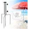 LangRay Porta Ombrellone Spiaggia, Supporto Ombrellone Esterno con 4 Picchetti Rimovibili, Supporto per Ombrellone con Ancoraggio a Terra, Base per Ombrellone da Spiaggia Balcone Giardino Esterno