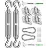 Morzejar Kit hardware per vela ombreggiante, 12,7 cm, in acciaio inox 304, per giardino, rettangolare, triangolare, parasole, vela, accessori di fissaggio resistenti