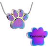 VCCWYQK Gioielli per cremazione per Cane/Gatto Impronta di Zampa per Ceneri ricordo commemorativo urna Ciondolo Collana per Uomini Donne Gioielli cremazione commemorativo Porta Ceneri per Animali