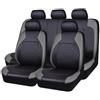 WatSKY 9Pcs Pelle Auto Set coprisedili, per Peugeot 207 207CC 207 SW 206 206CC 206 SW 208 307 308 2008 3008 Traspirante Antiscivolo Impermeabile Confortevole 5-Posti Protezioni Interno Accessori