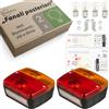 fouraces fanali posteriori per rimorchio - 2 set, con schema elettrico e illuminazione targa, fanale posteriore, trattore, carrello, luce, lampade per auto