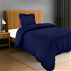 Utopia Bedding Copripiumino a Volant Singolo - Copripiumino in microfibra 135x200 cm + Federa 80x80 cm - Blu Navy