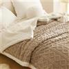 WUMIUER Calda coperta in pile, 180 x 200 cm, soffice e super morbida, per soggiorno, colore marrone, caffè, bianco, per l'inverno, l'autunno, il divano, il letto, per donne, uomini e adulti