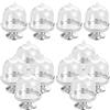 OVBOVA 12 Pezzi Mini Vassoio per Torte con Coperchio,Mini Espositore per Torte, Coperchio A Cupola per Campana per Torte,Piccolo Espositore Trasparente per Dolci, Matrimonio,Compleanno,Decorazione di Feste