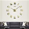VIVILINEN Orologio da Parete Fai-da-Te Grande Orologio da Parete Senza Cornice Mute 3D Specchio Adesivo Moderno Decorazione per Casa Cucina Scuola Ufficio Soggiorno