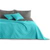 DecoKing Copriletto Reversibile Bicolore Turchese Argento Acciaio Grigio Axel 1 Piazza e Mezza 220x240cm