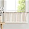 TOPICK Tenda Semitrasparente per Finestra in Lino a Righe, per Piccole Finestre Cucina Soggiorno Casa di Campagna, 1 Tenda da 125 x 45 cm Marrone su Beige