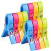 SULOLI 12 Pezzi Mollette Grandi Plastica,Mollette da Bucato in 4 Colori,Mollette Antivento Pioli per Telo Mare,Lenzuola, Vestiti