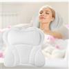 DUBUOZA Cuscino Vasca Da Bagno,Cuscino da Bagno,Per Vasca Da 4D Mesh,Con 6 ventose per rilassarsi per sostenere il collo, le spalle, la testa e la schiena, per la spa di casa (Bianco)