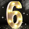 Aslanka Numero 6 argento glitter decorazione LED luce, numero luci glitterate, adatto per feste di compleanno, baby shower, sfondo matrimonio decorazione della casa, 21,5 cm argento numero 6 (bianco caldo)