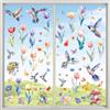 HIQE-FL Adesivi per Finestre Primavera,9 Pezzi Vetrofanie Primavera Finestre Farfalle Decorative,Farfalla Fiore Albero Vetrofanie,Addobbi Sticker,per Finestra Vetrina Specchio Fai da te