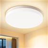 Kuwork Plafoniera LED Soffitto 48W, Plafoniere LED 4800LM 3000K, P44 Impermeabile Rotonda Plafoniera Bagno per Cameretta, Cucina, Soggiorno, Balcone, Camera da Letto Ø30CM