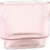 KAYLETIN Vaso a coste per fiori, vasi in vetro rosa per tulipani, vaso di fiori moderno, vasi in vetro scanalato per compleanno, matrimonio, inaugurazione della casa, anniversario, fidanzamento, 18 cm