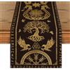 Artoid Mode, runner da tavolo nero in oro vichingo con albero della vita e corvo dell'elmo dell'ispirazione, decorazione stagionale per la cucina e la sala da pranzo, ideale per la decorazione di