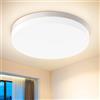 Kuwork Plafoniera LED Soffitto 48W, Plafoniere LED 4800LM 4000K, P44 Impermeabile Rotonda Plafoniera Bagno per Cameretta, Cucina, Soggiorno, Balcone, Camera da Letto Ø30CM