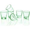 wocpvm Set di 6 bicchieri shot vetro 45ml Bicchierini da Shot a Forma di Cuore riutilizzabile bicchierini amaro verde trasparente per bevande alcoliche, casa, bar e feste