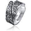 Kuzzoi 0604832121 Anello da uomo in design effetto usato, anello a fascia massiccio, larghezza 12 mm, in argento sterling 925, anello in argento martellato, anello da motociclista, taglia 20-26