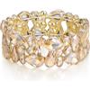 EVER FAITH Bracciale da donna Art Deco Prom Gioielli Ovali Teardrop Cristallo Elastico Matrimonio Sposa Stretch per Festa della Sposa, Cristallo