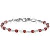 GAVU Bracciale da Uomo in Diaspro Rosso e Acciaio Inox, Bracciale di Perline Sfaccettate di Pietre Dure