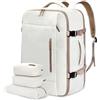LOVEVOOK Zaino da Viaggio Aereo Bagaglio a Mano 40L Grande Borsa da Cabina per Voli Impermeabile Antifurto Zaino Viaggio Uomo Donna 17,3 Pollici Zaino Porta PC per Scuola Lavoro Trekking, Beige kaki