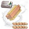 ToolSpace 10 Pezzi Spazzola per la Mano in Legno - Faggio Spazzolina per Pulizia Unghie Mani e Piedi - Dura Spazzole Doppiafaccia con Setole Naturale per Manicure Pedicure e Corpo - Spa Accessorio