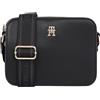 Tommy Hilfiger Donna Borsa a Tracolla Logotape Camera Bag Tracolla Larga, Nero (Black), Taglia Unica