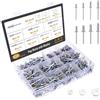 Gueenky 650 Pezzi Rivetti in Acciaio Inox, 3,2/4/4,8 mm Rivetti Pop Rivetti Ciechi con Rondelle, 6 Dimensioni Set di Rivetti a Strappo per Giunzione di Piastre Metalliche Arredamento Automotive