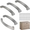 DBREAKS 5 Pezzi Maniglie per Mobili da Cucina, 128mm Maniglie Cassetti, Maniglie per ante armadio, Maniglia ad arco per armadio da cucina, Tiretti per Mobili Cucina(Argento)
