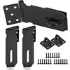 Tusenpy 3 Pezzi Lucchetto Porta con Vite,Lucchetto Hasp Acciaio Inox,Chiavistello Porta per Giardino Garage Cassetto Armadietto Sala Attrezzi (Nero (Media Taglia))