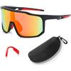 Qintora Occhiali Sportivi Uomo e Donna, Occhiali Veloci Polarizzati, UV400 per MTB, Running, Bici e Attività Outdoor (1, Rosso)