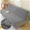 Surwin Copridivano Senza Braccioli 2/3 Posti Elasticizzato, Antimacchia Inverno Peluche Fodera per Divano Letto Lavabile Antiscivolo Pieghevole Clic Clac Copri Divano (120-150cm,Grigio Scuro)