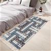 Tomifine Tappeto Salotto Vintage con Nappe, Motivo Moderno Geometrico Lavabile Tappeti per Cucina, Soggiorno, Camera da Letto (60x180 cm,Grigio Marrone)