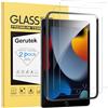Gerutek 2-Pezzi Pellicola Protettiva per iPad 10.2 2021/2020/2019 (9a/8a/7a), Vetro Temperato per iPad 9th/8th/7th Generatione 10.2 [Telaio di Facile Installazione] [Durezza 9H]