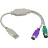 zdyCGTime Cavo Convertitore da Tastiera e Mouse Adattatore da PS/2 a USB da 12 Pollici,Cavo Splitter a Y da USB Maschio a Doppio PS2 Femmina,Supporto Win98/2000/XP/7/8/8.1,ecc.(30cm/1Pezzo)