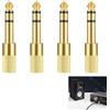 Dewfigs ㅤ 4 Pezzi Adattatore Jack Cuffie da 6.35 a 3.5 mm, 6,35 mm maschio a 3,5mm femmina, Riduttore Audio Stereo Maschio-Femmina per Amplificatore Mixer Pianoforte Digitale Altoparlante Hi-Fi