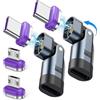 AXFEE Connettore Magnetico, 240W Adattatore Magnetico Tipo C a 9 pin, con Testine 2* Micro USB e 2* Type C, Compatibile con Phone 17 16 15/Pro/Max, Pad Mini 6, Gal-axy S24 S23 A54, MacBook, Laptop