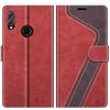 MOBESV Custodia per Honor View 10 Lite, Cover a Libro Magnetica Custodia in Pelle per Honor View 10 Lite, Elegante Rosso