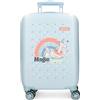 Enso Magic Summer Valigia per bambini, realizzata in ABS, ruote doppie a rotazione multidirezionale, molteplici modi per usarlo, Blu chiaro, Taglia unica, Valigia