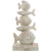 DRW Figura con 5 pesci di ceramica in bianco 14x9x26cm