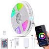 B.K.Licht Striscia LED Smart RGB, 5m, funziona con App, cambia colore con lo smartphone, Wi-Fi, dimmerabile adesiva accorciabile, telecomando, rivestimento in silicone, IP20