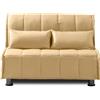 EVERGREENWEB MATERASSI & BEDS EVERGREENWEB Divano Letto 2 Posti con Materasso Piazza e Mezzo 120x190 Ortopedico, Prontoletto RICHIUDIBILE con Rivestimento SFODERABILE Lavabile, Coppia Cuscini SUPERSOFT Abbinati color Beige EVENING